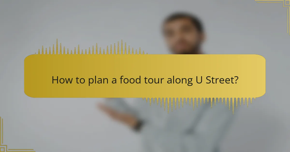 How to plan a food tour along U Street?