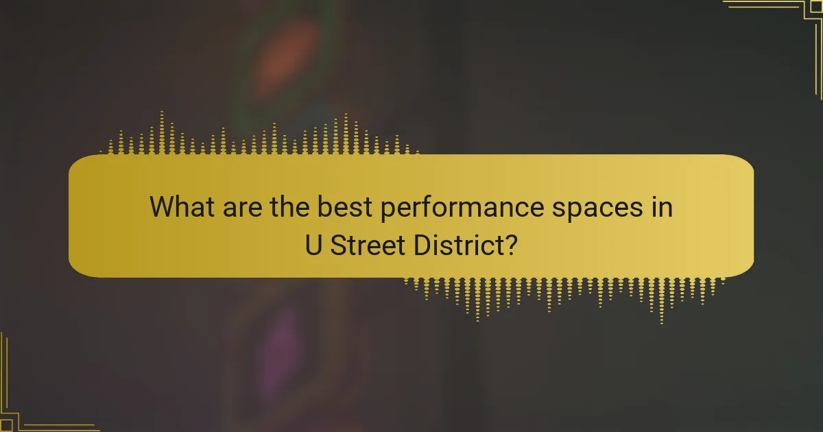 What are the best performance spaces in U Street District?