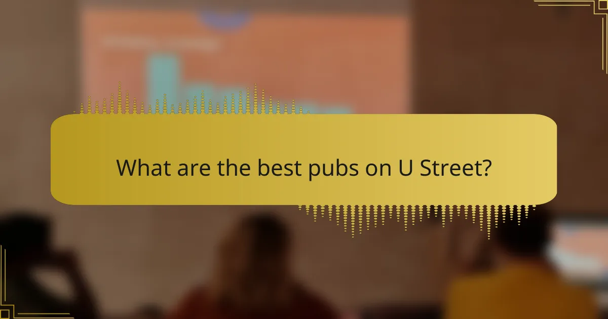 What are the best pubs on U Street?