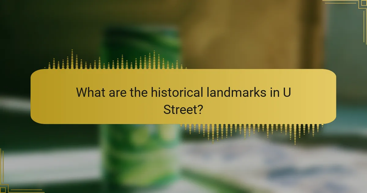 What are the historical landmarks in U Street?