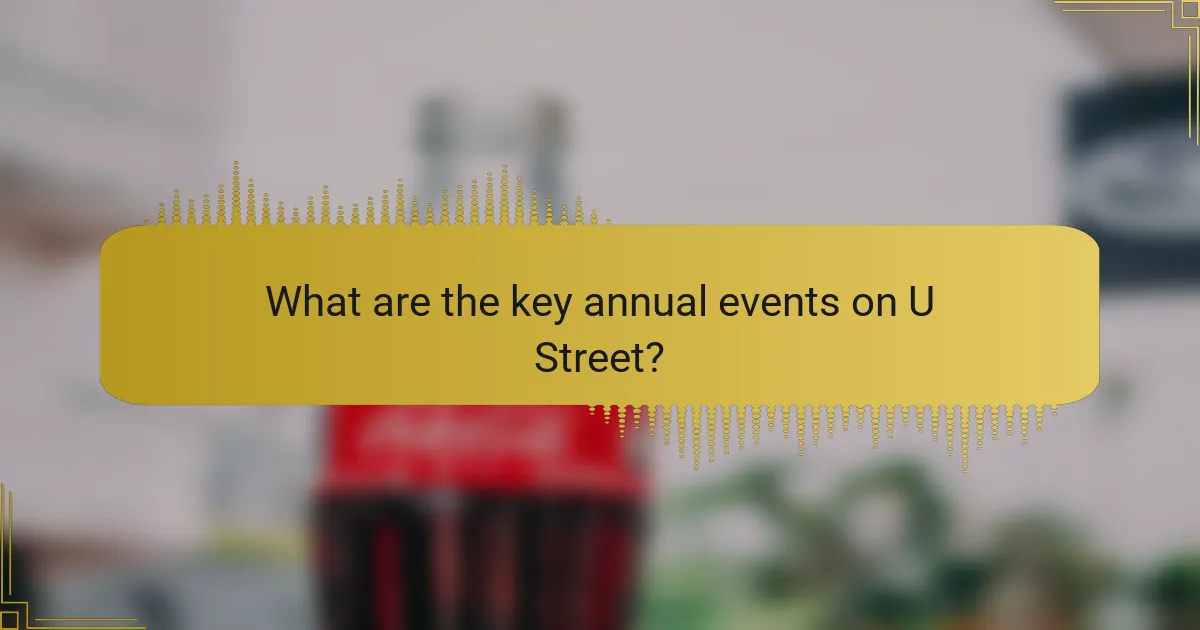 What are the key annual events on U Street?