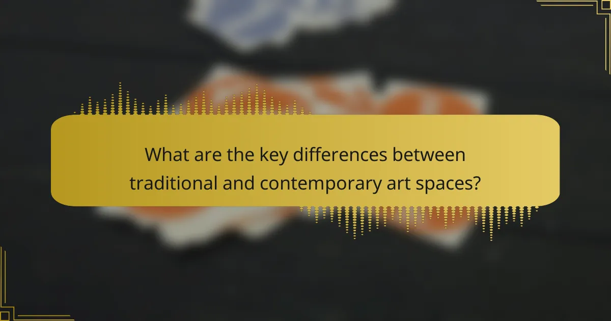 What are the key differences between traditional and contemporary art spaces?