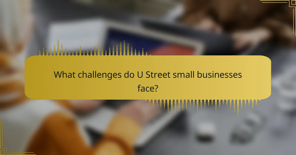 What challenges do U Street small businesses face?