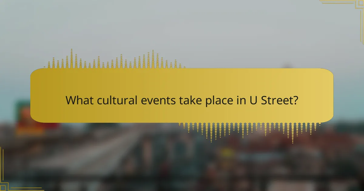 What cultural events take place in U Street?