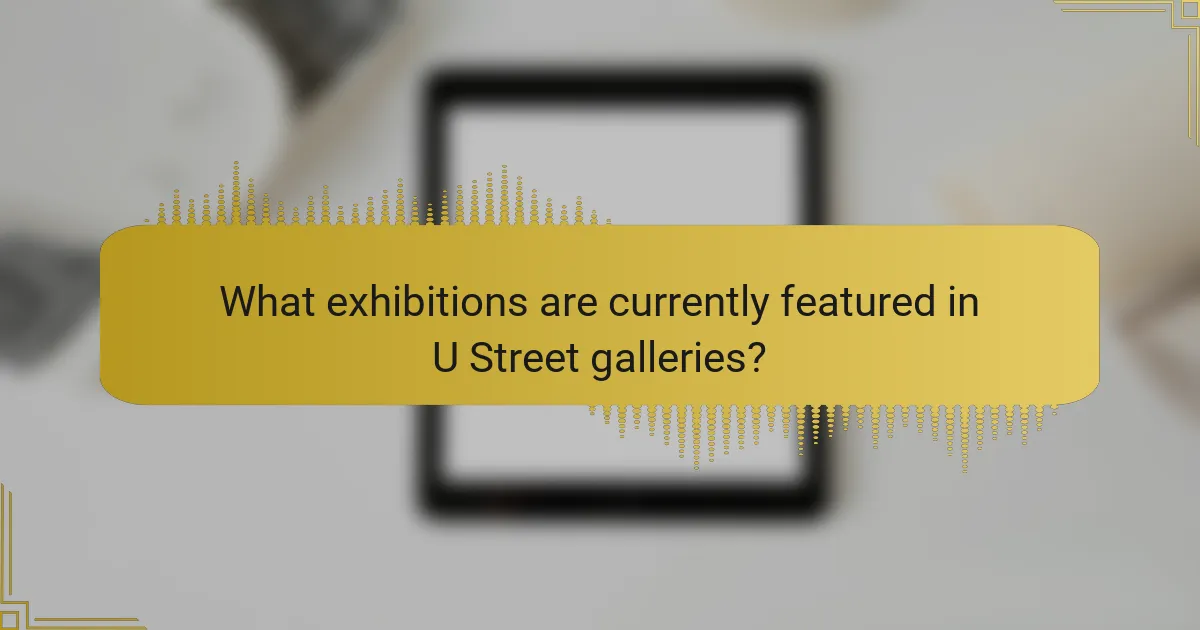 What exhibitions are currently featured in U Street galleries?
