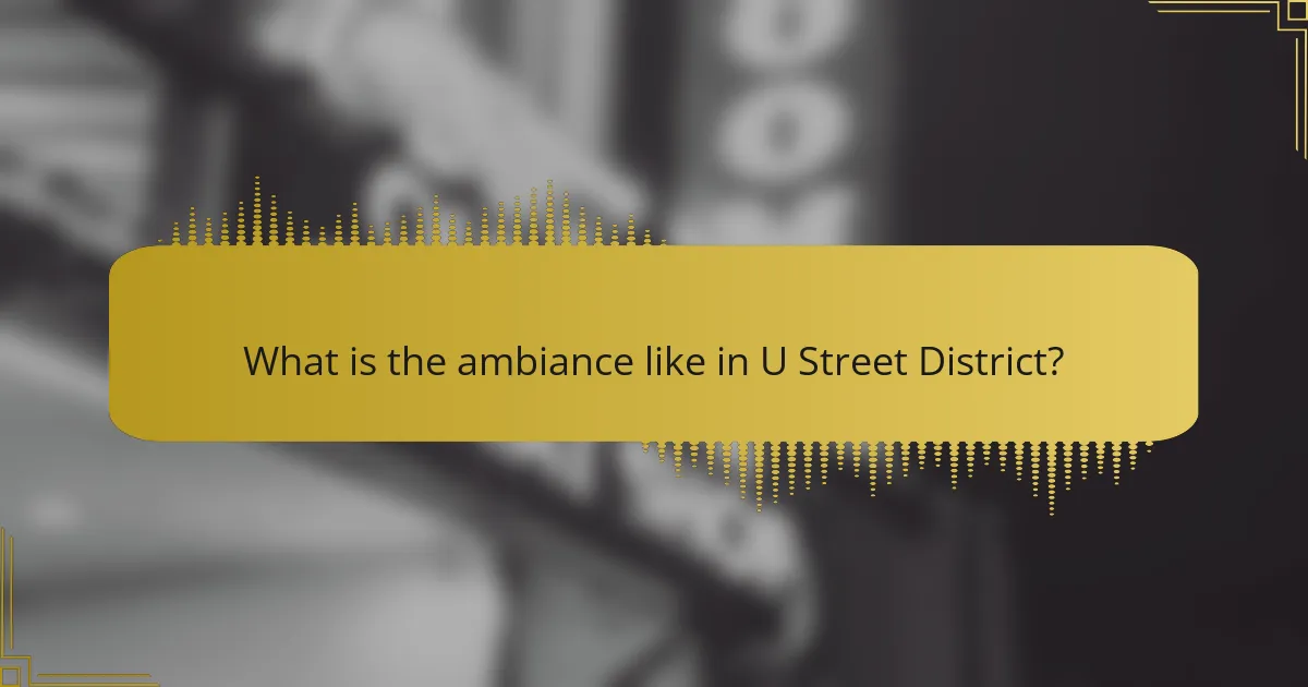 What is the ambiance like in U Street District?