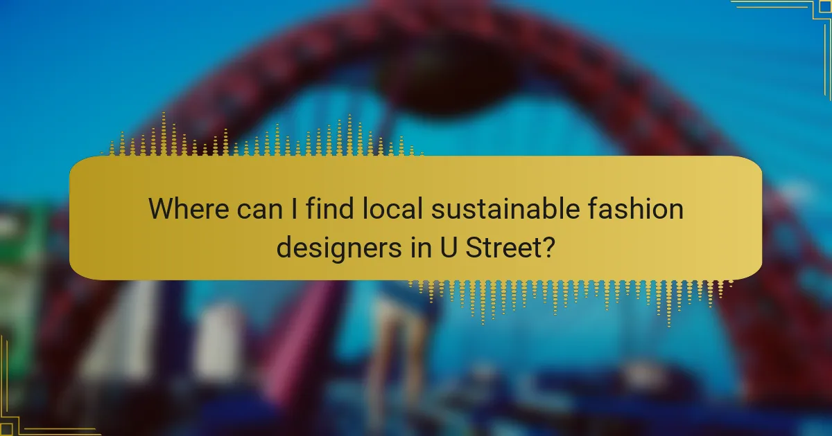 Where can I find local sustainable fashion designers in U Street?