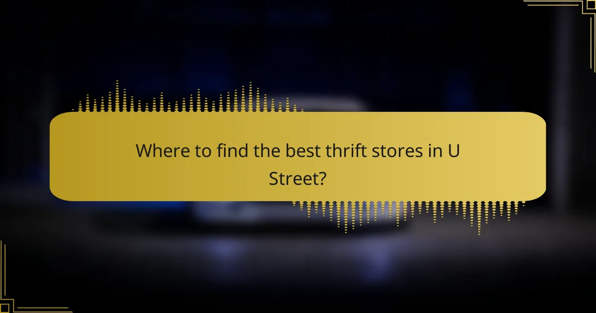 Where to find the best thrift stores in U Street?